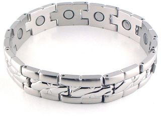 Magnetic Bracelet Stainless Steel Arthritis Relief Magnet Therapy Mens 