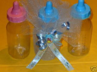 12 Blue or Pink Jumbo Baby Bottles for Shower Favors