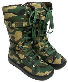 Girls COCOJUMBO camo army boots sz 11.5 12 12.5 13 13.5 1 2 3.5 4 