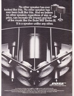 Original Print Ad 1977 BOSE 901 SERIES III No speaker has ever looked 