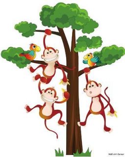 Jungle Monkeys boys Kids Nursery Wall Sticker Decals