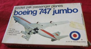 TWA airplane model by Entex~Boeing 747~Pocket Pack 1/540 scale~FREE US 
