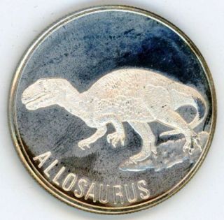 Allosaurus .999 Silver Art Medal   Dinosaur   1 oz Troy ka168
