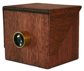 Box CAMERA OBSCURA  Replica Brass LensTube wooden pinhole large 