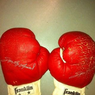 Old Rare Vintage Franklin Sugar Ray Leonard Boxing Ring Gloves