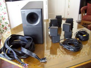 Bose ACOUSTIMASS 15 HOME THEATRE SYSTEM ,5 DOUBLE BLACK CUBE SPEAKERS 