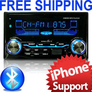 In Dash 2 DIN SD USB  iPhone Bluetooth Car Stereo Radio Player 