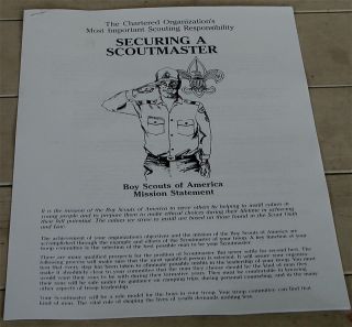 Securing a Scout Master, Informational Handbook and Questionaire 
