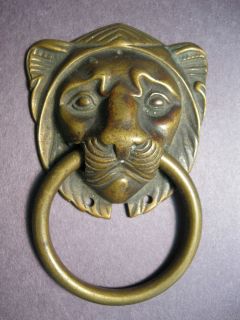 Lion Head pull and ring   Brass/Bronze   large