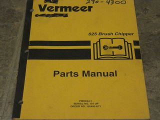  625 Chipper Parts Manual **NICE** # PMDE94 1 6 Brush Chipper Manual