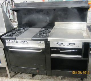Franklin Chef 4 Burner With Hot Top and Griddle With one Oven and 