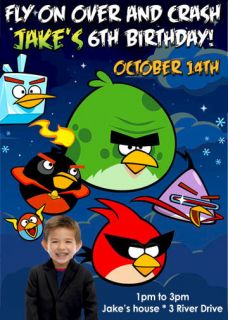 ANGRY BIRDS IN SPACE BIRTHDAY INVITATIONS & MATCHING PARTY FAVORS