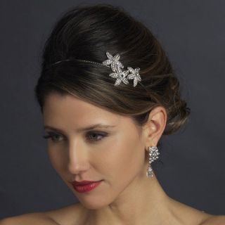   Beach Theme Starfish Side Accent Rhinestone Bridal Wedding Headband