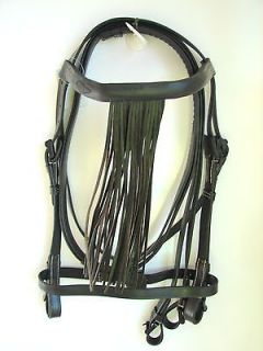 Newly listed Spanish Leather Bridle black Baroque Horse Sz w Fly whisk 