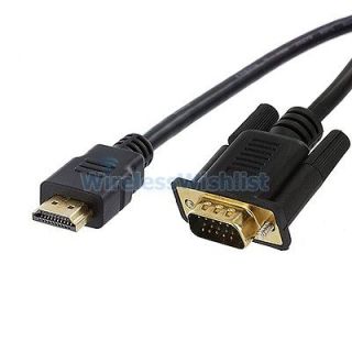 HDMI to VGA HD 15 Male to Male Cable Adapter 10Ft 1080P