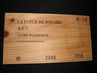 LA FLEUR DE BOUARD Pomerol FRANCE Wine Crate PANEL Vintage 2006