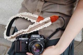   Bohemian style elegant lace leather camera strap for DSLR Camera