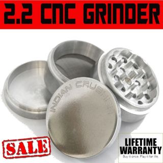 New 2.2 4pc CNC Indian Crusher Herb Grinder with Life Time Warranty 