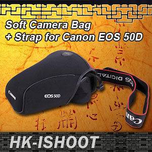 Camera Bag Case Pouch+Shoulder Neck Strap for Canon Digital SLR EOS 