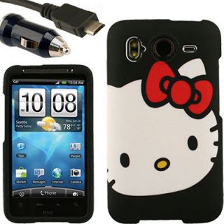 Case+Car Charger for HTC Inspire 4G B Hello Kitty 4 G Cover Skin 