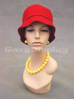 Fiberglass Mannequin Head Vintage Wig Hat Earrings Necklace Display MD 