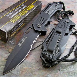 TAC FORCE Speed Assisted Opening Black Tactical Lanyard Speedster 