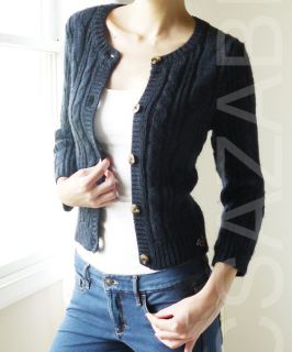 NWT HOLLISTER HCO WMN WOOL THICK CABLE SWEATER CARDIGAN TOP NEW
