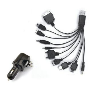 New 10 in 1 universal Multi Mobile Cell Phone Game USB Car Charger 