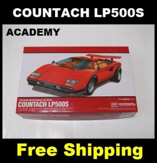 ACADEMY LAMBORGHINI COUNTACH LP500S ,Car model kit 1/24 scale, Free 