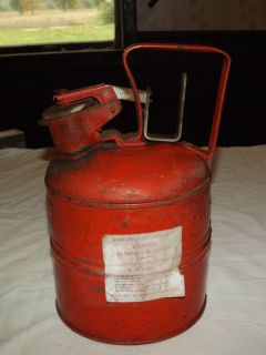 VINTAGE 1940 50S JUSTRITE MFG CO CHICAGO METAL GAS SAFETY CAN