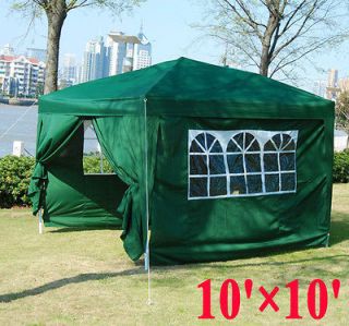 10x10 Pop Up Party Canopy Tent Portable With 4 Sidewall Carry Case 