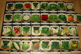 33 Old 1920s Card Seed VEGETABLE SEED PACKETS
