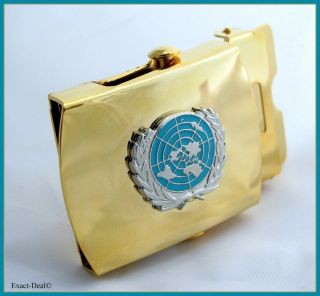 United Nations Peacekeepers Uniform Golden Belt Buckle