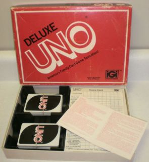 1978 IGI   DELUXE UNO Card Game   Complete with Tray & Score Pad