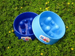 Dog Cat Pet Bowl EAT SLOW FEED BOWL SKID STOP CHEW FEEDERS DISHES