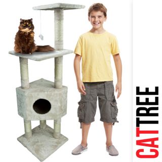 New Cat Tree 4 Level Condo Furniture Scratching Post Pet House w/ Toy 