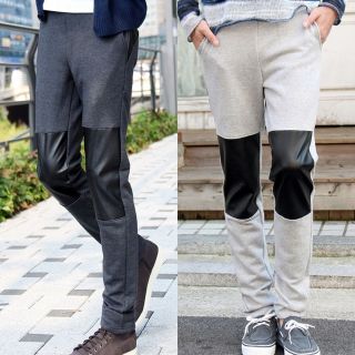 mens faux leather pants in Pants