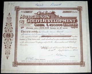 1934 West Australia: Murchison Gold Development Share Certificate