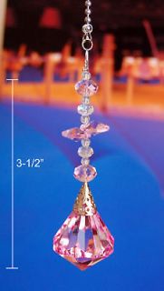 of Pink Crystal Beaded Diamond Ceiling Lighting Fan Pull Chain