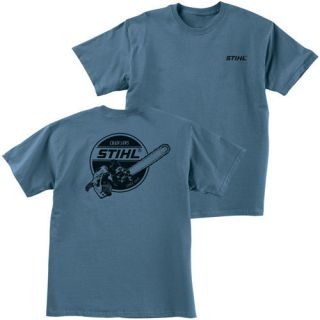 STIHL® VINTAGE RETRO Blue T Shirt   Mens Large .NEW