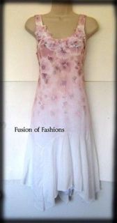 CHARMING CHARLIE Pink White Asym Petal Dress Sz MEDIUM New NWT