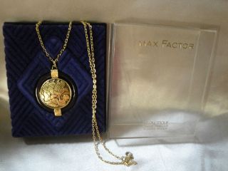 Max Factor HYPNOTIQUE Solid Perfume Compact Necklace in Box