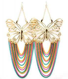   Wives Evelyn Poparazzi inspired Butterfly layered chain Earring