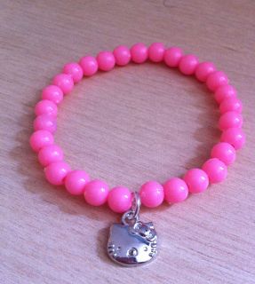 Hello Kitty Charm Bracelets with Flower Beads   Party Bag Fillers