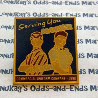 NIP McDonalds Vintage Commercial Uniform Company 1990 Lapel Pin. FAST 