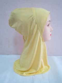 Under Scarf Cotton Hijab Cap Hat Bonnet Chemo Neck Cover Yellows