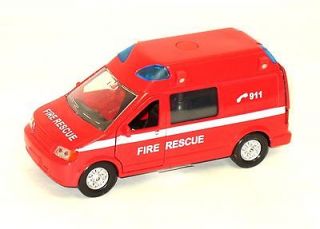 Sprinter Fire Rescue Ambulance Pullback Red w Lights and Siren sound 5 