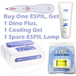 ESPIL Home Laser Hair Removal Epilator + Dino Plus + Epila Gel + Lamp 