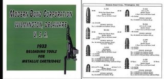 Modern Bond Co 1933 Gun Reloading Supplies & Ammunition Catalog