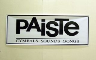 Vintage Paiste ColorSound Cymbals Logo 11 x 29 Mini Banner   White